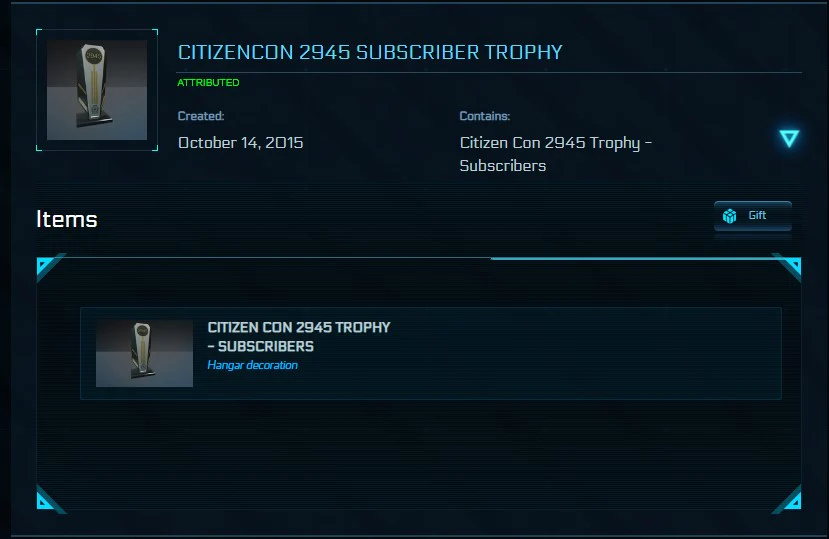 CitizenCon 2945 Subscriber Trophy - Image 2