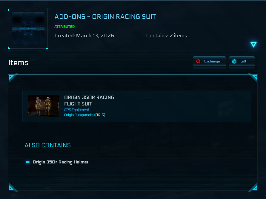 Origin Racing Suit (Original Release Version) - Image 3